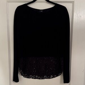 Theory Black Lace Detail Women's Blouse